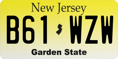 NJ license plate B61WZW