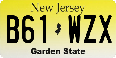 NJ license plate B61WZX