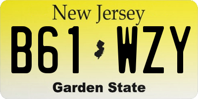 NJ license plate B61WZY