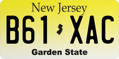 NJ license plate B61XAC
