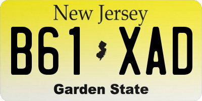 NJ license plate B61XAD