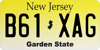 NJ license plate B61XAG