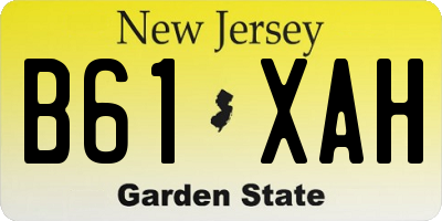 NJ license plate B61XAH