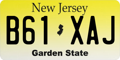 NJ license plate B61XAJ