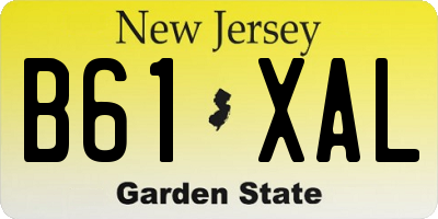 NJ license plate B61XAL