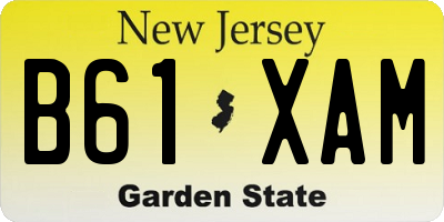 NJ license plate B61XAM