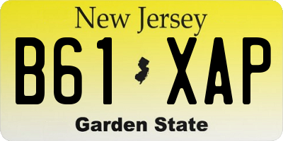NJ license plate B61XAP