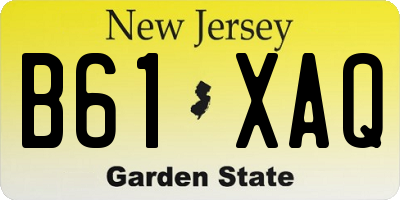 NJ license plate B61XAQ