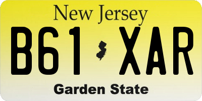 NJ license plate B61XAR