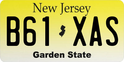 NJ license plate B61XAS