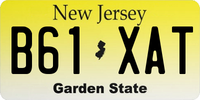 NJ license plate B61XAT
