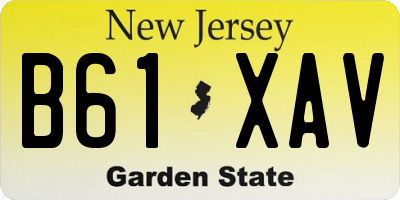NJ license plate B61XAV