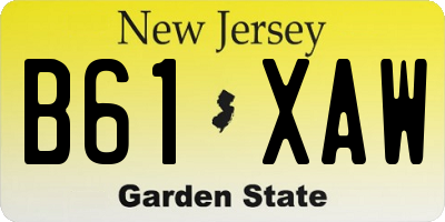NJ license plate B61XAW