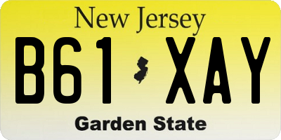 NJ license plate B61XAY