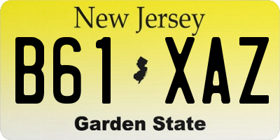 NJ license plate B61XAZ