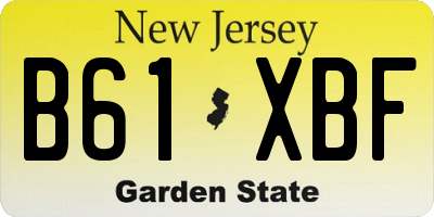 NJ license plate B61XBF