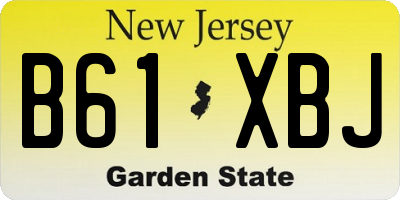 NJ license plate B61XBJ