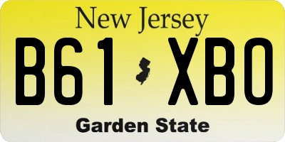 NJ license plate B61XBO