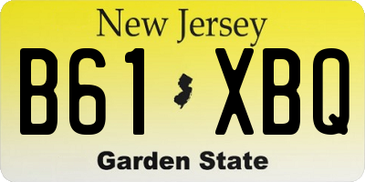 NJ license plate B61XBQ