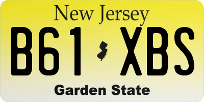 NJ license plate B61XBS