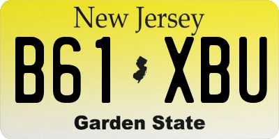 NJ license plate B61XBU