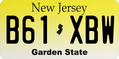 NJ license plate B61XBW