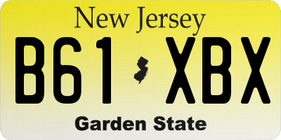 NJ license plate B61XBX