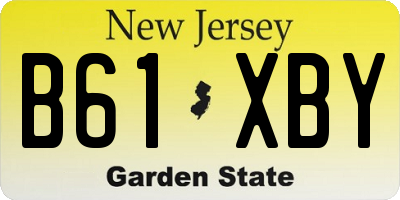 NJ license plate B61XBY