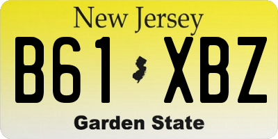 NJ license plate B61XBZ