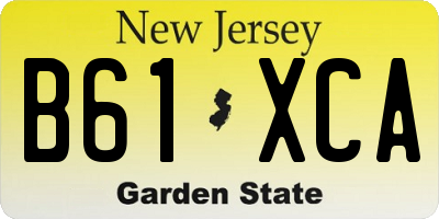 NJ license plate B61XCA