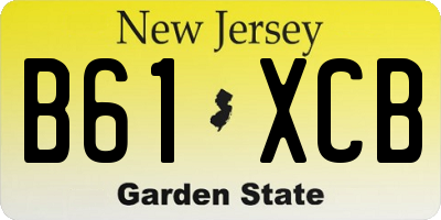 NJ license plate B61XCB