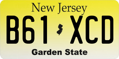 NJ license plate B61XCD