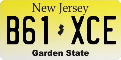 NJ license plate B61XCE