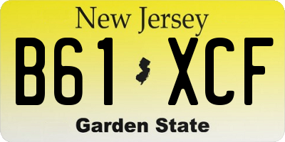 NJ license plate B61XCF