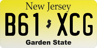 NJ license plate B61XCG