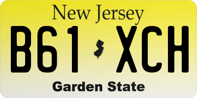 NJ license plate B61XCH