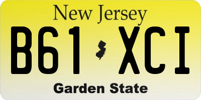 NJ license plate B61XCI