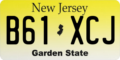 NJ license plate B61XCJ