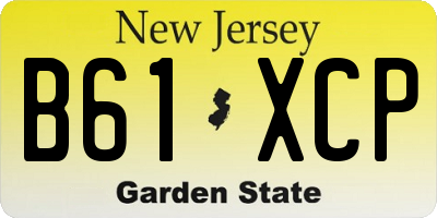 NJ license plate B61XCP