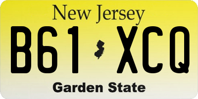 NJ license plate B61XCQ