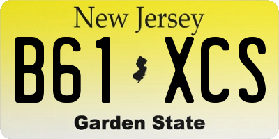 NJ license plate B61XCS