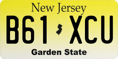 NJ license plate B61XCU