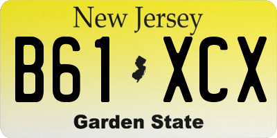 NJ license plate B61XCX