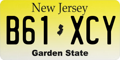NJ license plate B61XCY