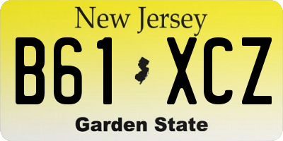 NJ license plate B61XCZ