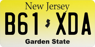NJ license plate B61XDA