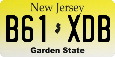 NJ license plate B61XDB