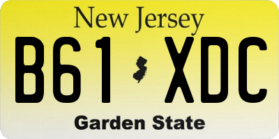 NJ license plate B61XDC