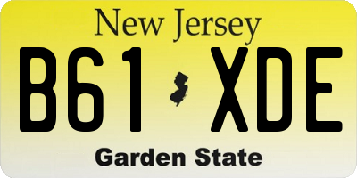 NJ license plate B61XDE