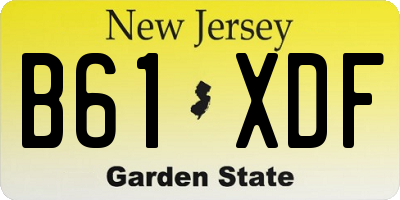 NJ license plate B61XDF
